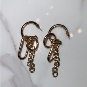 Gold Chain Hoop Earrings